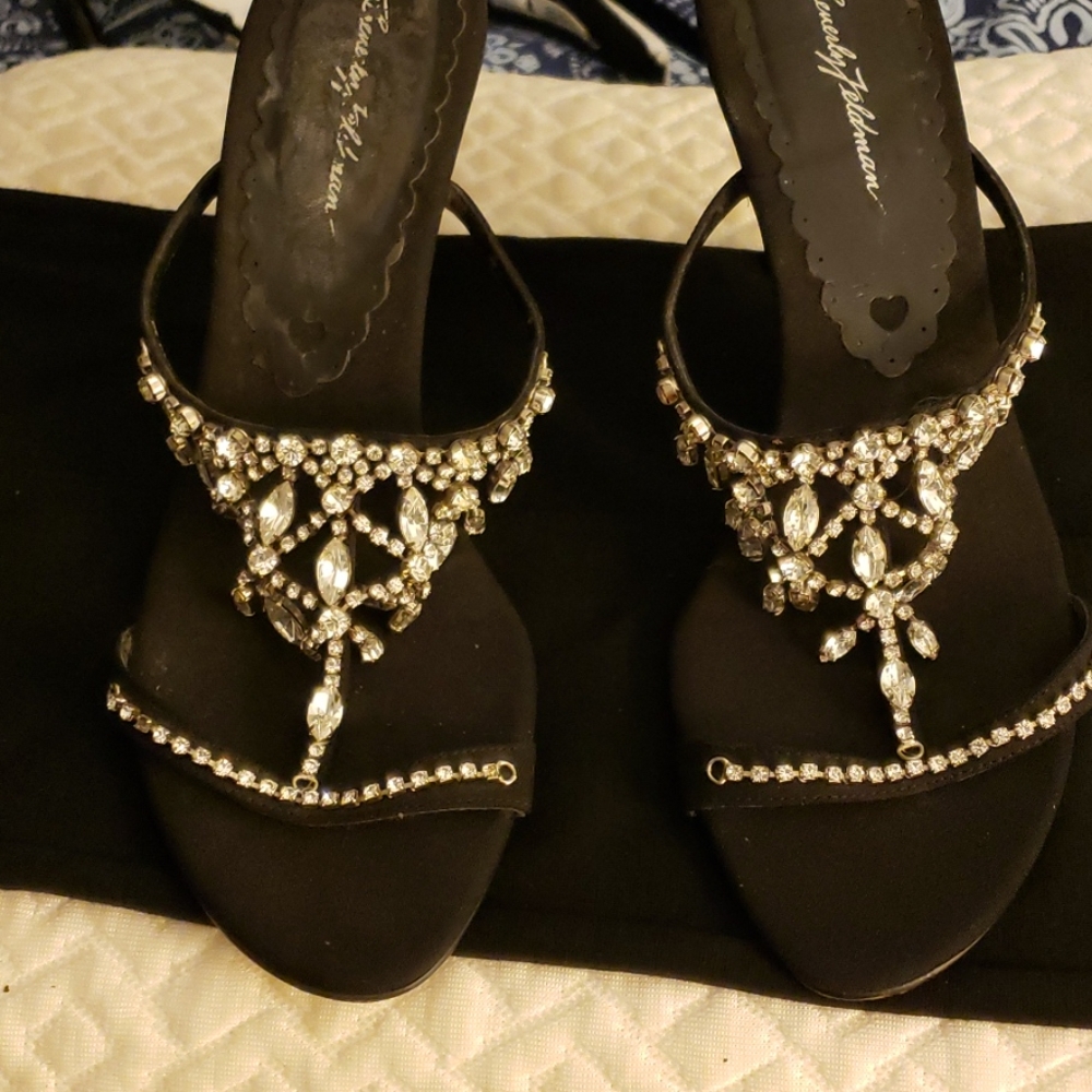 Beverly Feldman Rhinestone High Heel Sandals